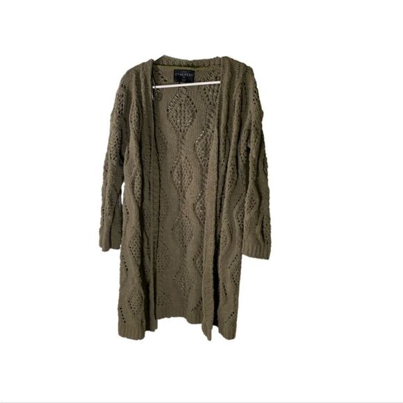 Anthropologie Paper Crane Medium Olive Green Cardigan Sweater - Picture 1 of 4